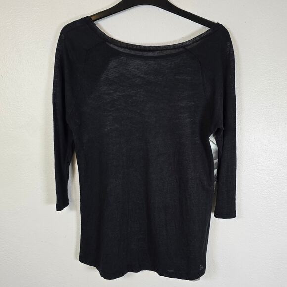 Zara Collection Top Women's M Black Knit Semi Sheer Roses Design Dark Romantic - Picture 2 of 9